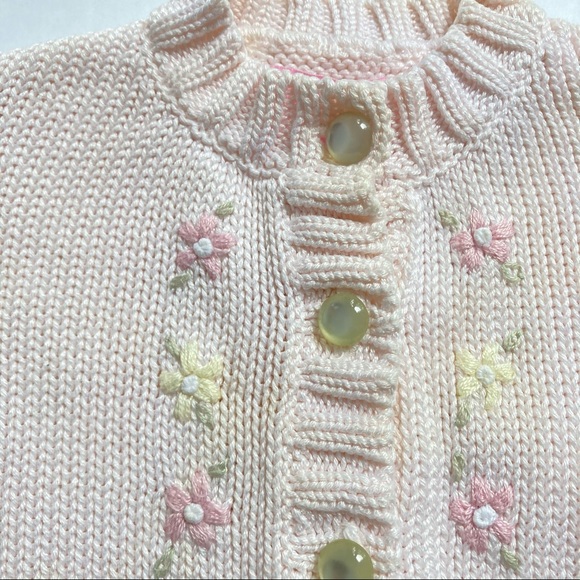 Baby - Embroidered Button Knit Cardigan Sweater - Picture 4 of 7